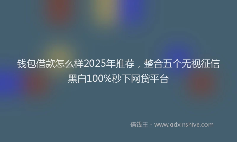 钱包借款怎么样2025年推荐，整合五个无视征信黑白100%秒下网贷平台