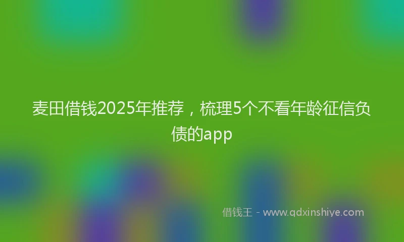 麦田借钱2025年推荐，梳理5个不看年龄征信负债的app