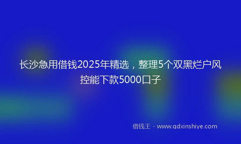 长沙急用借钱2025年精选，整理5个双黑烂户风控能下款5000口子