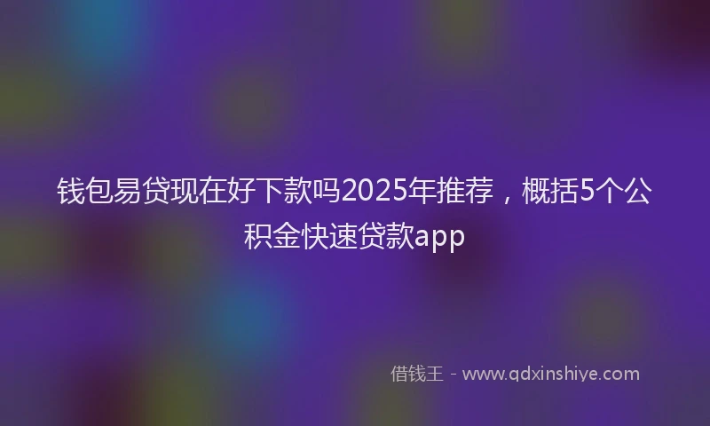 钱包易贷现在好下款吗2025年推荐，概括5个公积金快速贷款app