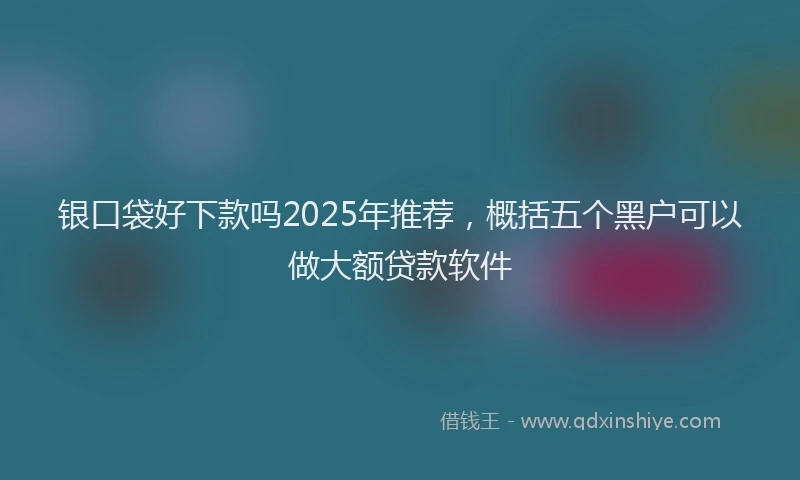 银口袋好下款吗2025年推荐，概括五个黑户可以做大额贷款软件