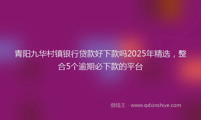 青阳九华村镇银行贷款好下款吗2025年精选，整合5个逾期必下款的平台