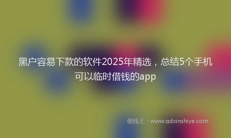 黑户容易下款的软件2025年精选，总结5个手机可以临时借钱的app