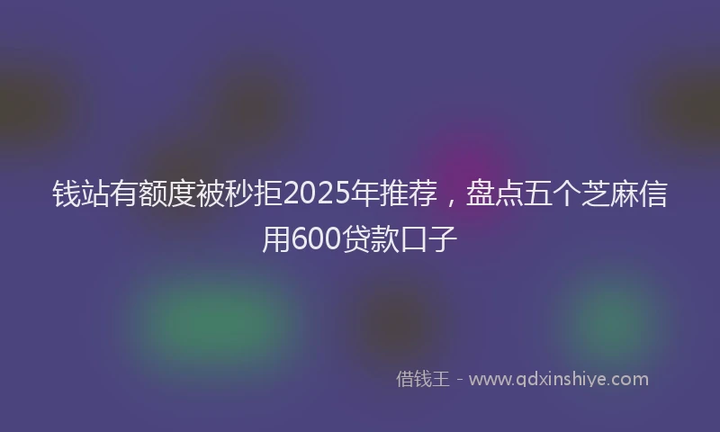 钱站有额度被秒拒2025年推荐，盘点五个芝麻信用600贷款口子