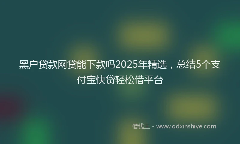黑户贷款网贷能下款吗2025年精选，总结5个支付宝快贷轻松借平台