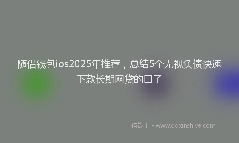 随借钱包ios2025年推荐，总结5个无视负债快速下款长期网贷的口子