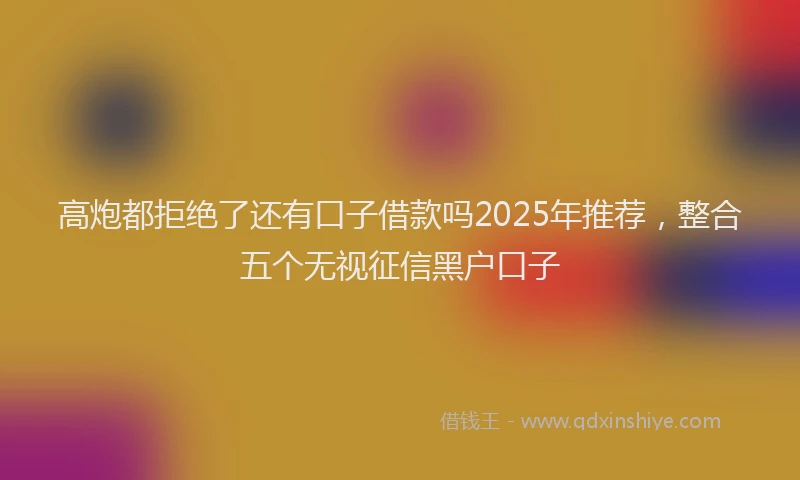 高炮都拒绝了还有口子借款吗2025年推荐，整合五个无视征信黑户口子