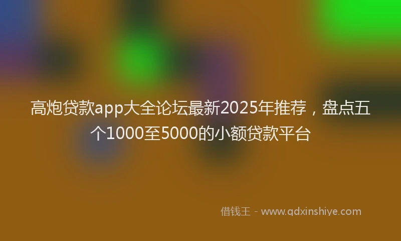 高炮贷款app大全论坛最新2025年推荐，盘点五个1000至5000的小额贷款平台