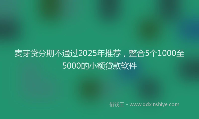 麦芽贷分期不通过2025年推荐，整合5个1000至5000的小额贷款软件