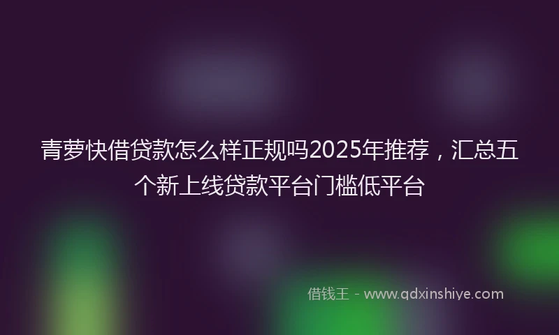 青萝快借贷款怎么样正规吗2025年推荐，汇总五个新上线贷款平台门槛低平台
