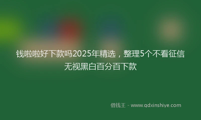 钱啦啦好下款吗2025年精选，整理5个不看征信无视黑白百分百下款