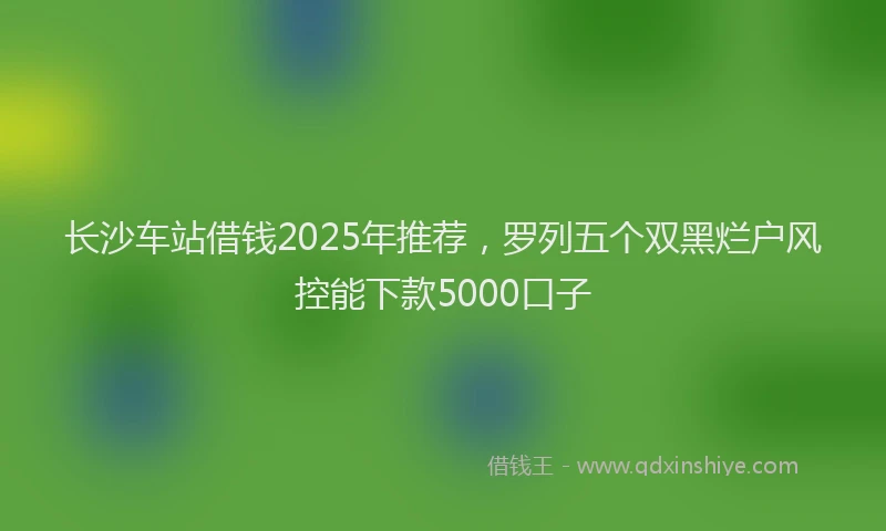 长沙车站借钱2025年推荐，罗列五个双黑烂户风控能下款5000口子