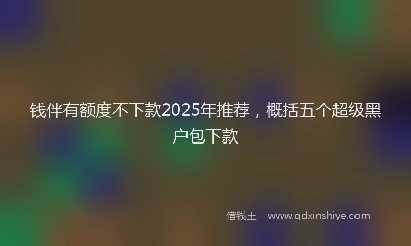 钱伴有额度不下款2025年推荐，概括五个超级黑户包下款
