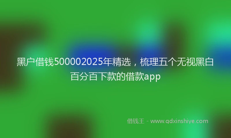 黑户借钱500002025年精选，梳理五个无视黑白百分百下款的借款app