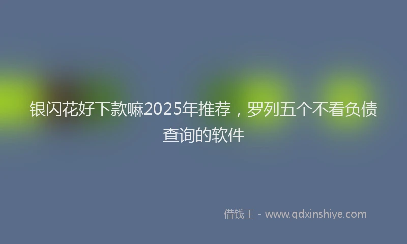 银闪花好下款嘛2025年推荐，罗列五个不看负债查询的软件