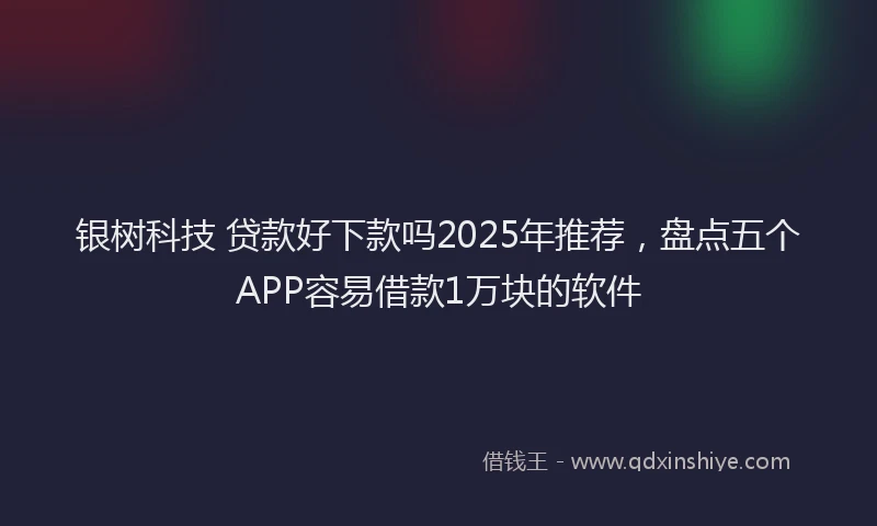 银树科技 贷款好下款吗2025年推荐，盘点五个APP容易借款1万块的软件