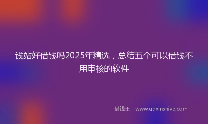 钱站好借钱吗2025年精选，总结五个可以借钱不用审核的软件
