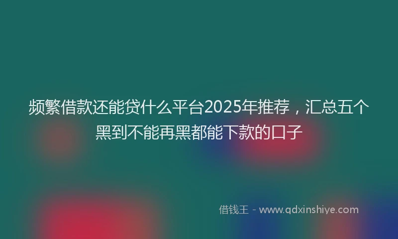 频繁借款还能贷什么平台2025年推荐，汇总五个黑到不能再黑都能下款的口子