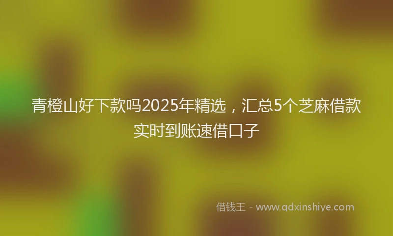 青橙山好下款吗2025年精选，汇总5个芝麻借款实时到账速借口子