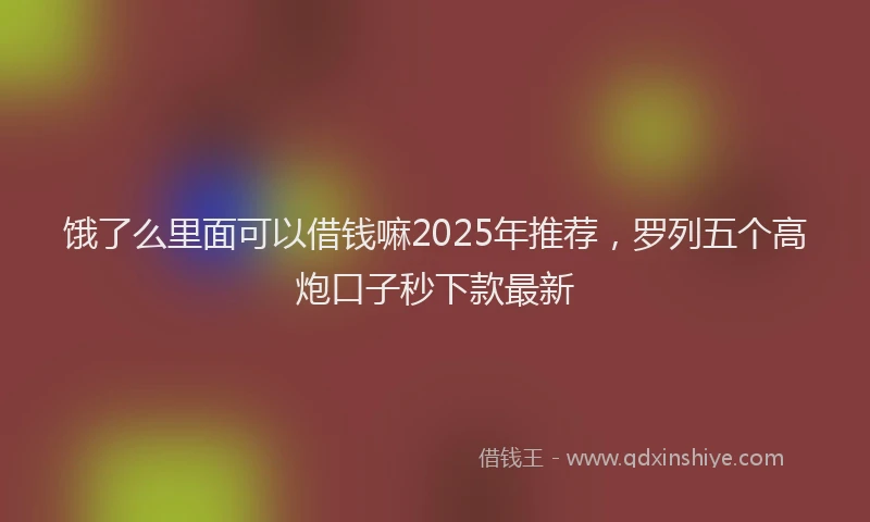 饿了么里面可以借钱嘛2025年推荐，罗列五个高炮口子秒下款最新