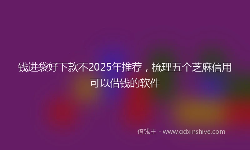 钱进袋好下款不2025年推荐，梳理五个芝麻信用可以借钱的软件