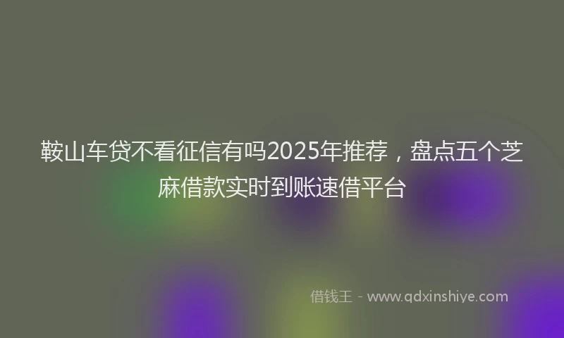 鞍山车贷不看征信有吗2025年推荐，盘点五个芝麻借款实时到账速借平台