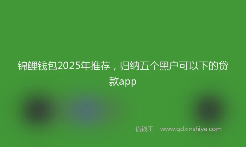 锦鲤钱包2025年推荐，归纳五个黑户可以下的贷款app