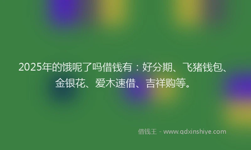 2025年的饿呢了吗借钱有：好分期、飞猪钱包、金银花、爱木速借、吉祥购等。
