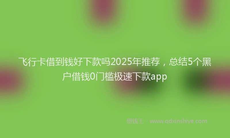 飞行卡借到钱好下款吗2025年推荐，总结5个黑户借钱0门槛极速下款app