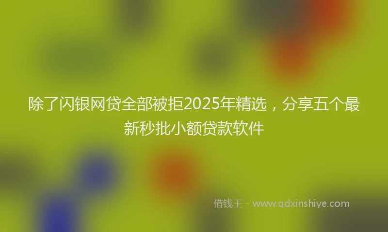除了闪银网贷全部被拒2025年精选，分享五个最新秒批小额贷款软件