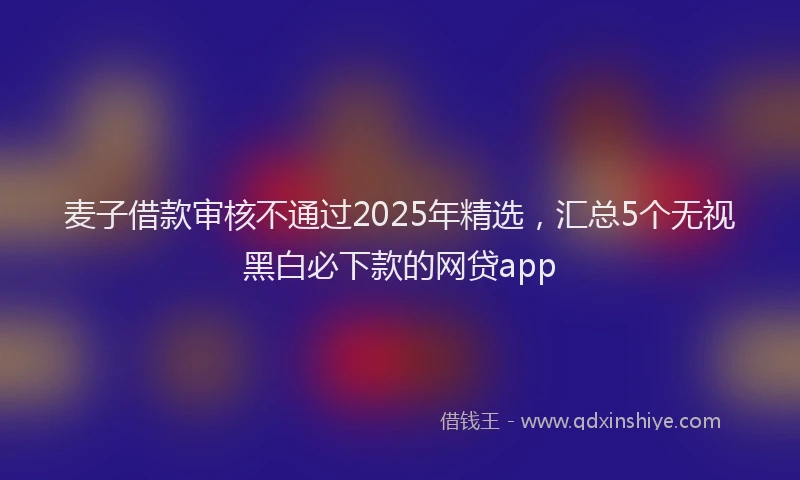 麦子借款审核不通过2025年精选，汇总5个无视黑白必下款的网贷app