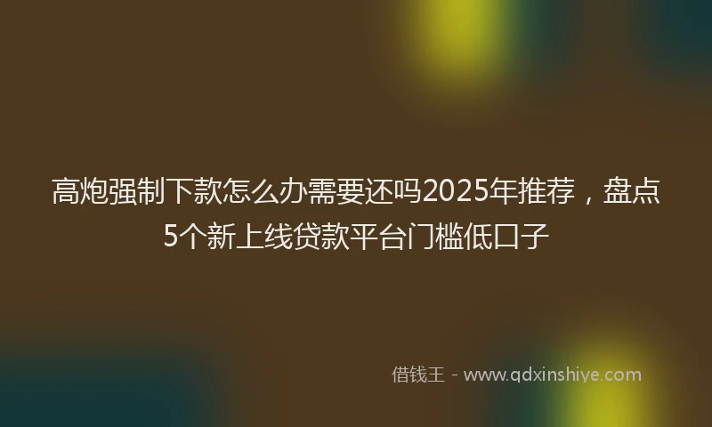 高炮强制下款怎么办需要还吗2025年推荐，盘点5个新上线贷款平台门槛低口子