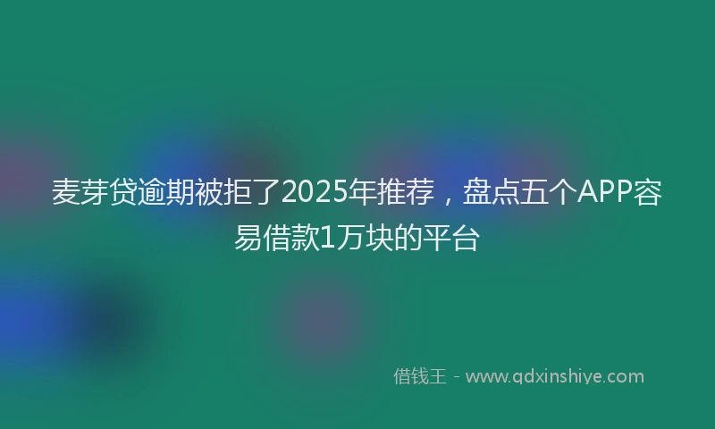麦芽贷逾期被拒了2025年推荐，盘点五个APP容易借款1万块的平台