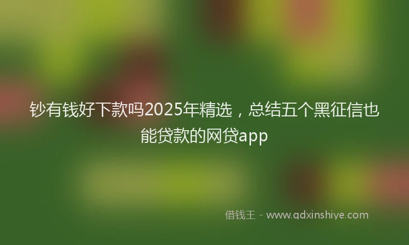 钞有钱好下款吗2025年精选，总结五个黑征信也能贷款的网贷app