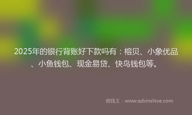 2025年的银行背账好下款吗有：榕贝、小象优品、小鱼钱包、现金易贷、快鸟钱包等。