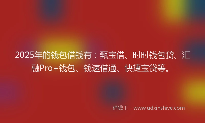 2025年的钱包借钱有：甄宝借、时时钱包贷、汇融Pro+钱包、钱速借通、快捷宝贷等。