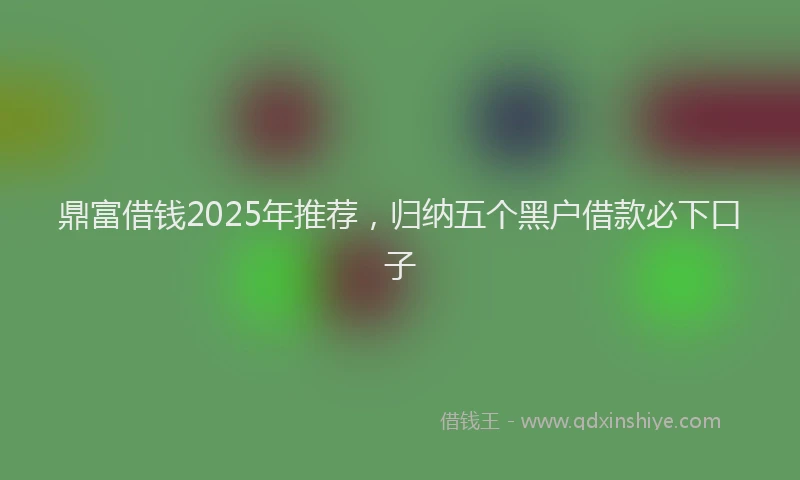 鼎富借钱2025年推荐，归纳五个黑户借款必下口子