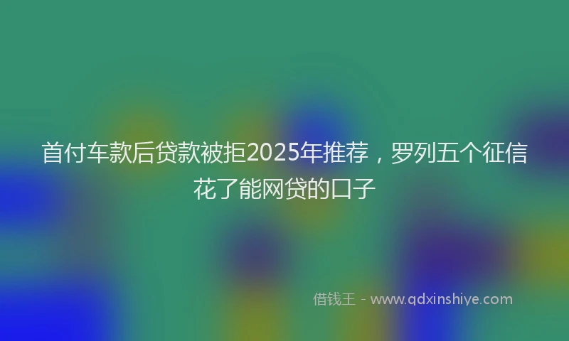 首付车款后贷款被拒2025年推荐，罗列五个征信花了能网贷的口子