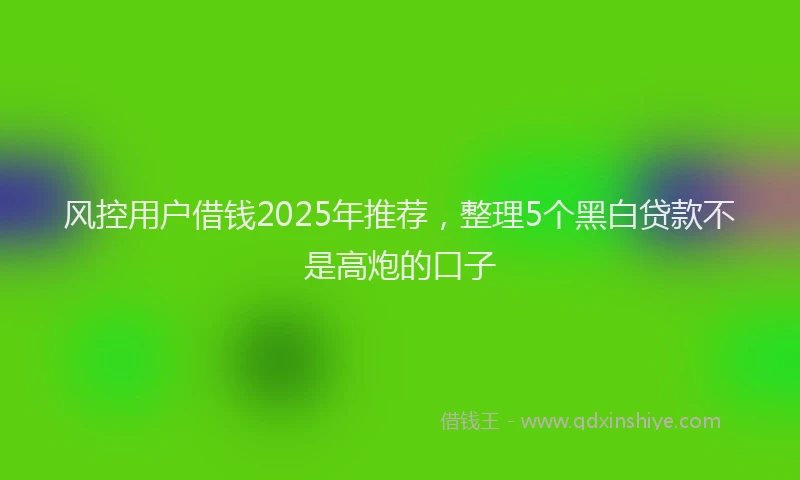 风控用户借钱2025年推荐，整理5个黑白贷款不是高炮的口子