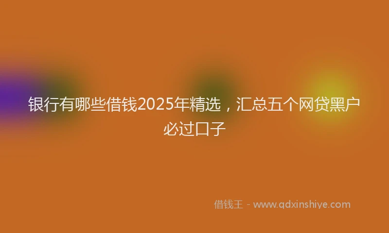 银行有哪些借钱2025年精选，汇总五个网贷黑户必过口子