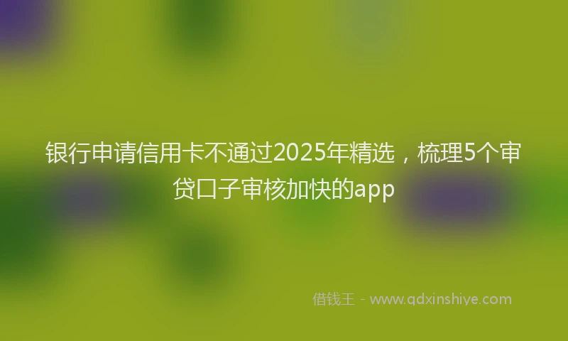 银行申请信用卡不通过2025年精选，梳理5个审贷口子审核加快的app