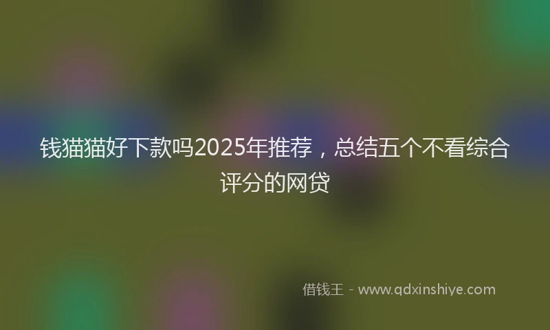 钱猫猫好下款吗2025年推荐，总结五个不看综合评分的网贷