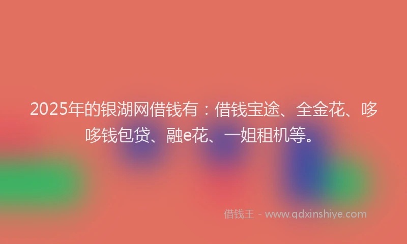 2025年的银湖网借钱有：借钱宝途、全金花、哆哆钱包贷、融e花、一姐租机等。