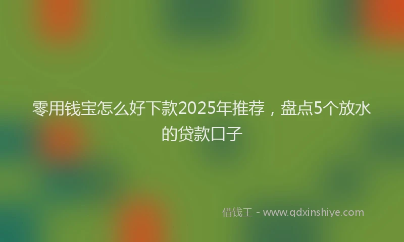 零用钱宝怎么好下款2025年推荐，盘点5个放水的贷款口子