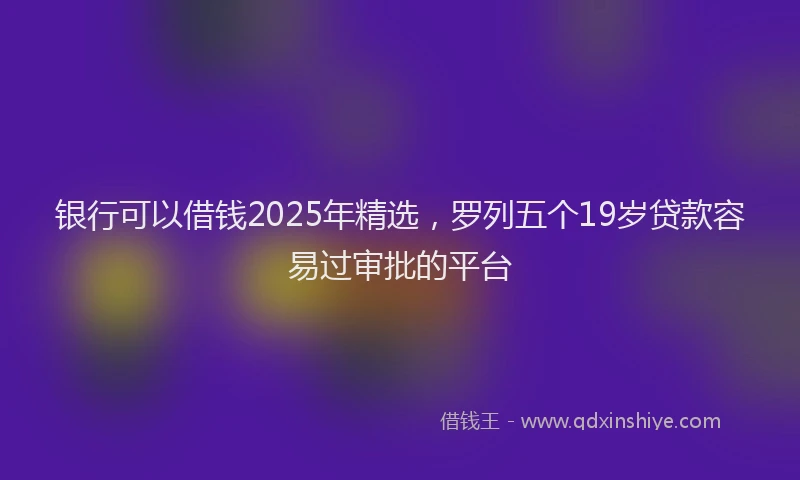 银行可以借钱2025年精选，罗列五个19岁贷款容易过审批的平台
