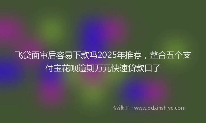 飞贷面审后容易下款吗2025年推荐，整合五个支付宝花呗逾期万元快速贷款口子