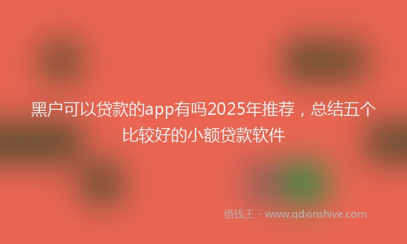 黑户可以贷款的app有吗2025年推荐，总结五个比较好的小额贷款软件