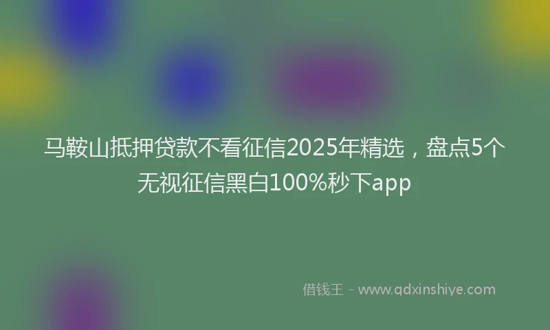 马鞍山抵押贷款不看征信2025年精选，盘点5个无视征信黑白100%秒下app