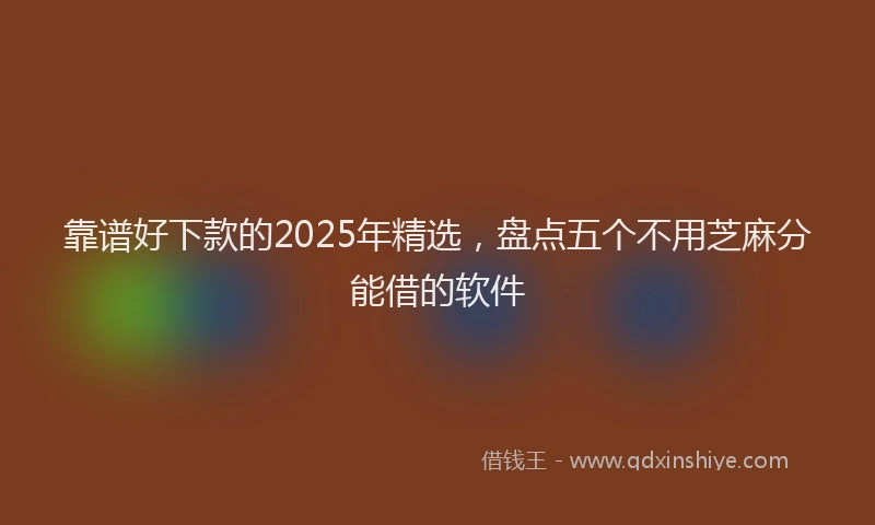 靠谱好下款的2025年精选，盘点五个不用芝麻分能借的软件