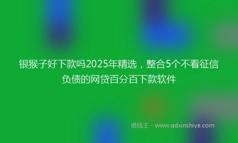 银猴子好下款吗2025年精选，整合5个不看征信负债的网贷百分百下款软件